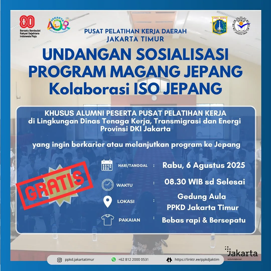 UNDANGAN SOSIALISASI PROGRAM MAGANG JEPANG – PPKD KABUPATEN MANGGARAI BARAT